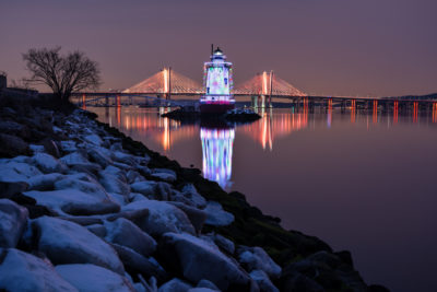Tarrytown Lighthouse dressed up for the Holidays